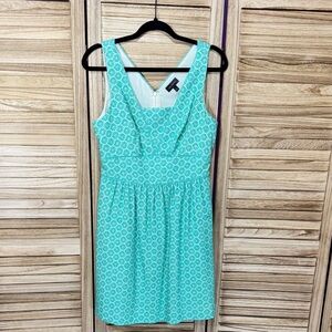 The Limited Aqua Patterned Mini Sleeveless Dress Size 4
